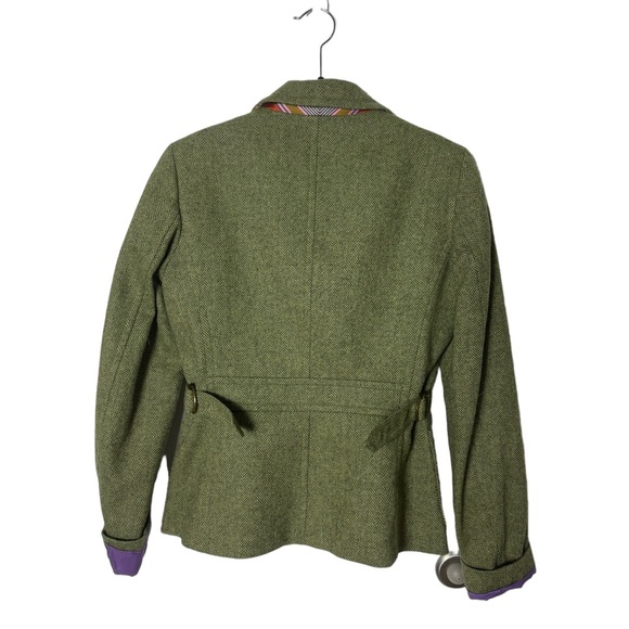 J. Crew SZ 4 green tweed wool blazer jacket - Picture 2 of 5